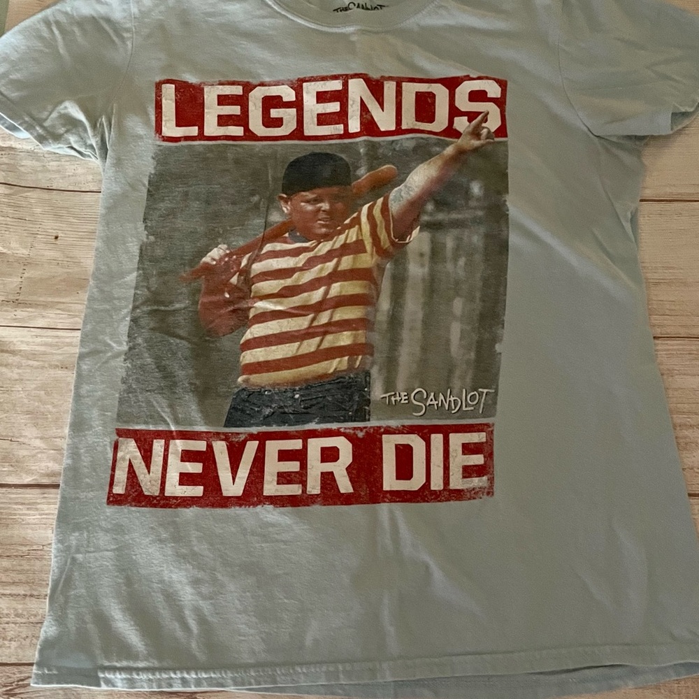 The Sandlot Mens Small Legends Never Die” Tee